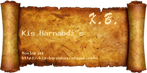 Kis Barnabás névjegykártya