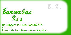 barnabas kis business card